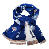 Gingko Scarf Blue 