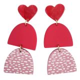 Sale Lexi Heart Double Arch Drop ER Pink