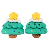 Tree with Star Earrings Green 