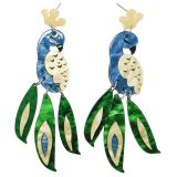 Pop Peacock Earrings Blue 