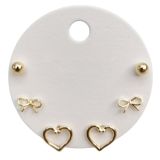 Petite Heart & Stud Trio ER Gold 