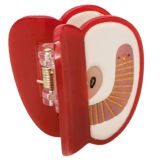 Apple & Worm Claw Clip Red 