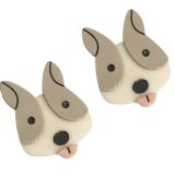 Dog Face Hair Clip Grey (S/2) 