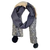 Sale Issie Geo Scarf Navy  Blue 