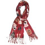 Groovy Dog Scarf Burgundy 