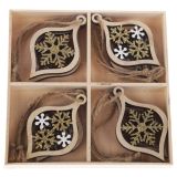 Elegant Snowflake Bauble Box Set Hanging