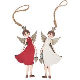 Sale Wooden Angel Hanging Decoration Red