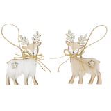 Fluffy Reindeer Hanging decorations Whit