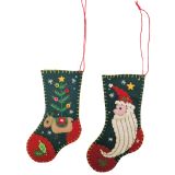 Santa & Reindeer Mini Stockings Fabric H