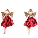 Sweet Christmas Angels Decoration Red (2