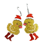 Pop Festive Duck in Boots Earrings   