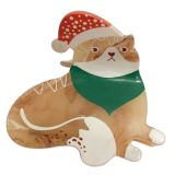 Christmas Cat Claw Clip Orange & Red 