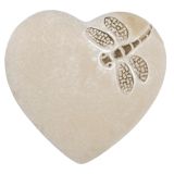 Fable Dragonfly Heart Stone Bisque 15cm 