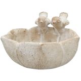 Fable Bird Bath Bisque 19cm 