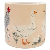 Chicken & Friends Planter Black & White 
