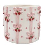 Cherry Bow Planter Pink 11cm 