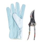 Botanicals Secateurs & Gloves Blue 26cm 