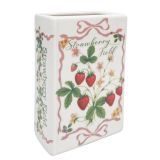 Strawberry Fields Book Vase Red & Green 