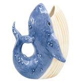 Reef Whale Vase Blue 22cm 