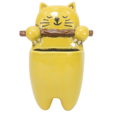 Sale Smiling Cat Hanging Planter Yellow 