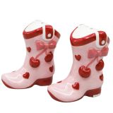 Cherry Boot Salt & Pepper Pink 7cm 