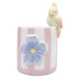 Perdy Parrot Planter Pink & Blue 20cm 