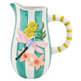 Tropical Dragonfly Jug Turquoise 22cm 