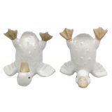 Quirky Ducks Ornament White 10cm (2 Asst