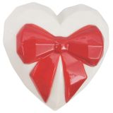 Bow & Heart Trinket Box Red & White 9cm 