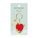 Worm & Apple Best Teacher Keyring Red 12