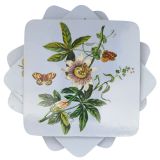 Botanicals Cork & MDF Coasters Blue 10cm