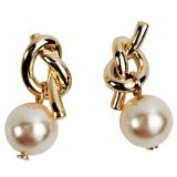 Myla Pearl Knot ER Gold & Pearl 