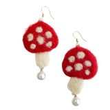 Felt Toadstool and Pearl ER Red 