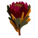 Iris Waratah Brooch Red 