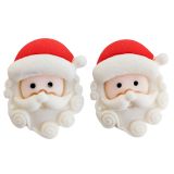 Santa Head Earrings White 