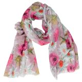 Carmen Floral Scarf Mauve 