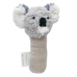 Curly Koala Soft Rattle Grey 13cm 