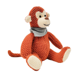 Knitted Monkey Soft Toy Red 18cm 