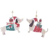 Christmas Sausage Dogs Hanging Decoratio