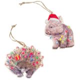 Popcorn Blue Wombat & Echidna Hanging De