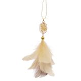 Elegant Feather with Gemstone Hanging De