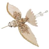 Elegant Glitter Hummingbird Clip Cream &