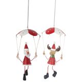 Sale Santa & Reindeer Parachuting Hangin