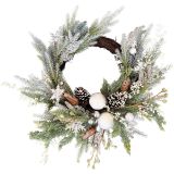 Elegant Wreath Snow 56cm 