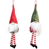 Long Tomtes Hanging Decoration Red & Gre