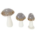 Christmas Toadstool Decoration Grey & Wh