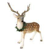 Elegant Standing Reindeer with Wreath De