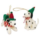 Spotty Dogs Hanging Decorations White & 