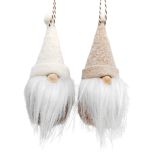 Tomte Santas Hanging Decoration Bisque &