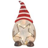 Tomte Santa holding Star with Lights Dec